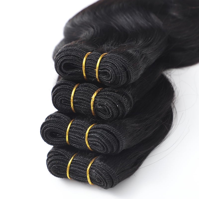 Selina 4Bundles Brazilian Body Wave Virgin Hair Extension Human Hair Bundles 8"Short Virgin Brazilian Hair Weaves 50G/Pcs Human Hair Extensions Natural color (8''x4 BODY, Natural) - Image 5